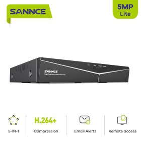 SANNCE 8CH 5MN Video Recorder Support AHD, TVI,CVI, CVBS, IP video input 5MP 5 IN 1 DVR For 2MP 3MP 4MP 5MP Cameras (Build-in HDD: 4T)