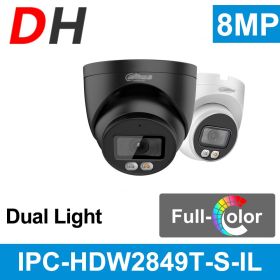 Dahua 8MP IP Camera 4K PoE IPC-HDW2849T-S-IL Mini Dome Built-in Mic IP67 Smart Dual Light Ful-Color IR Surveillance Video IPC (Sensor Size: 8MP White, Focus: 2.8mm)