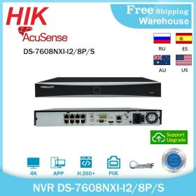 Hikvison 4K AcuSense NVR DS-7608NXI-I2/8P/S 12MP 8CH POE H.265+ 2SATA CCTV Video Recordere For IP Camera Security System (Build-in HDD: nan, Video Input: 8CH)