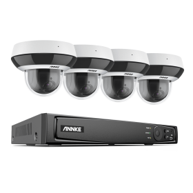 ANNKE Smartest 4MP Super HD PTZ Camera Security POE Camera 4X Optical Zoom Surveillance IP Camera With 8MP 4K Ultra HD POE Video (Color: 4PCS Cameras, Build-in HDD: 4T)