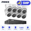 ANNKE 5MP POE Video Surveillance Kit 8CH 6MP H.265+ NVR Security Protection Camera Weatherproof Audio POE Camera CCTV System