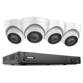 ANNKE 5MP H.265+ 16CH PoE Network Video Security System 8pcs 2.8mm Lens IP67 Outdoor POE IP Cameras Plug & Play PoE Camera Kit (Color: 16CH NVR 4Pcs Camera, Build-in HDD: nan)
