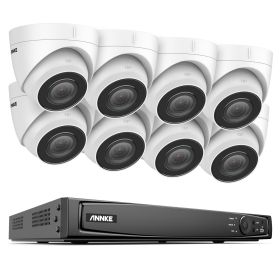ANNKE 5MP H.265+ 16CH PoE Network Video Security System 8pcs 2.8mm Lens IP67 Outdoor POE IP Cameras Plug & Play PoE Camera Kit (Color: 16CH NVR 8Pcs Camera, Build-in HDD: nan)