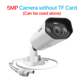 ZOSI 4K IP Camera Add-on PoE Security Camera Two Way Audio 8MP Ultra HD Color Night Vision Home CCTV Video Surveillance Camera (Sensor Size: 5MP without TF Card)