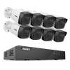 ANNKE 5MP H.265+ Super HD PoE Network Video Security System 8pcs Waterproof Outdoor POE IP Cameras White Dome PoE Camera Kit