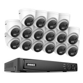 ANNKE H800 16CH 4K POE NVR Kit Network Video Surveillance Security System 8MP H.265+ Human & Vehicle IP Camera CCTV Security Kit (Color: 16CH 16PCS NVR Kit, Build-in HDD: nan)