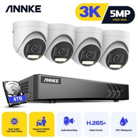 ANNKE 8CH 5MP Security Camera System 5MP Lite 5IN1 H.265+ DVR With 4PCS 5MP PIR HD EXIR Dome IP67 Surveillance CCTV Kit (Build-in HDD: nan)