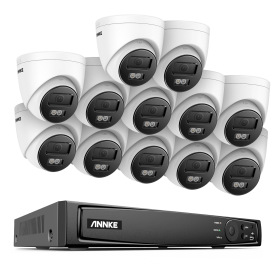 ANNKE H800 16CH 4K POE NVR Kit Network Video Surveillance Security System 8MP H.265+ Human & Vehicle IP Camera CCTV Security Kit (Color: 16CH 12PCS NVR Kit, Build-in HDD: 1T)