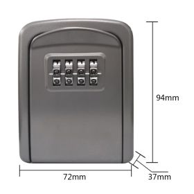 Wall Mount Key Storage Secret Box Organizer 4 Digit Combination Password Security Code Lock No Key Home Key Safe Box caja fuerte (Color: B)