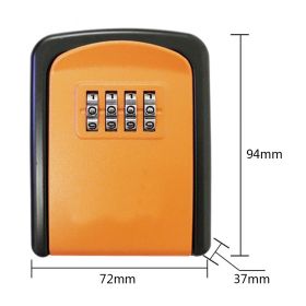 Wall Mount Key Storage Secret Box Organizer 4 Digit Combination Password Security Code Lock No Key Home Key Safe Box caja fuerte (Color: E)