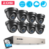 ZOSI 8CH 1080P Home Security Cameras System,H.265+ 8CH 5MP-Lite CCTV DVR 8pcs 2MP Surveillance Outdoor Indoor Dome Wired Cameras