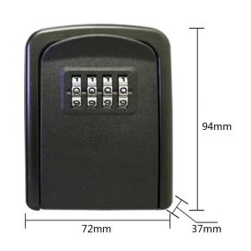 Wall Mount Key Storage Secret Box Organizer 4 Digit Combination Password Security Code Lock No Key Home Key Safe Box caja fuerte (Color: C)