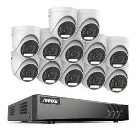 ANNKE 16CH 5MP Lite Security Camera System H.265+ DVR Surveillance 5MP PIR Outdoor Dome Cameras IP67 Weatherproof Security Kit (Color: 16CH 12PCS Kit, Build-in HDD: 2T)