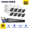 ANNKE 4K Ultra HD 8CH DVR H.265 CCTV Camera Security System 4PCS 8MP IP67 Weaterproof Outdoor 8MP Camera Video Surveillance