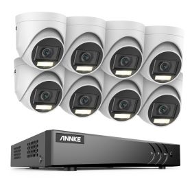 ANNKE 16CH 5MP Lite Security Camera System H.265+ DVR Surveillance 5MP PIR Outdoor Dome Cameras IP67 Weatherproof Security Kit (Color: 16CH 8PCS Kit, Build-in HDD: 1T)