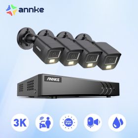 ANNKE 8CH 5MP Lite Video Security System CCTV Kit With 3K 4X 5MP Built-in mic Waterproof Surveillance Cameras 5 IN1 H.265+ DVR (Build-in HDD: 4T)
