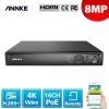 ANNKE 4K 16CH POE Video Recorder 4K H.265+ NVR For HD POE 2MP 4MP 5MP 8MP IP POE Camera Home Surveillance Security Motion Detect