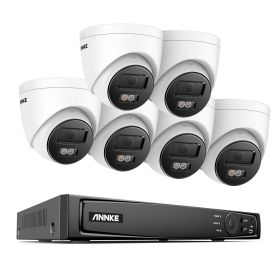 ANNKE 8CH 4K POE Network Video Security System 8MP H.265+ NVR With 8MP Audio Recording Weatherproof IP Camera CCTV Security Kit (Color: 8CH 6PCS NVR Kit, Build-in HDD: 4T)